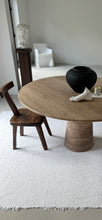Lade das Bild in den Galerie-Viewer, Chocolate Brown Round Column Travertine Dining Table