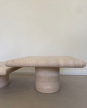 Lade das Bild in den Galerie-Viewer, Angelo Mangiarotti Travertin Coffee Table Set