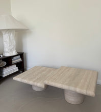 Lade das Bild in den Galerie-Viewer, Angelo Mangiarotti Travertin Coffee Table Set