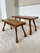Lade das Bild in den Galerie-Viewer, Brutalist wooden side tables