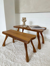 Lade das Bild in den Galerie-Viewer, Brutalist wooden side tables