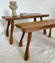 Lade das Bild in den Galerie-Viewer, Brutalist wooden side tables