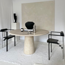 Lade das Bild in den Galerie-Viewer, Round Column Travertine Dining Table