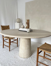 Lade das Bild in den Galerie-Viewer, Round Column Travertine Dining Table