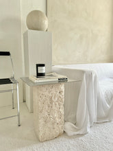 Lade das Bild in den Galerie-Viewer, Travertine Steel Sidetable
