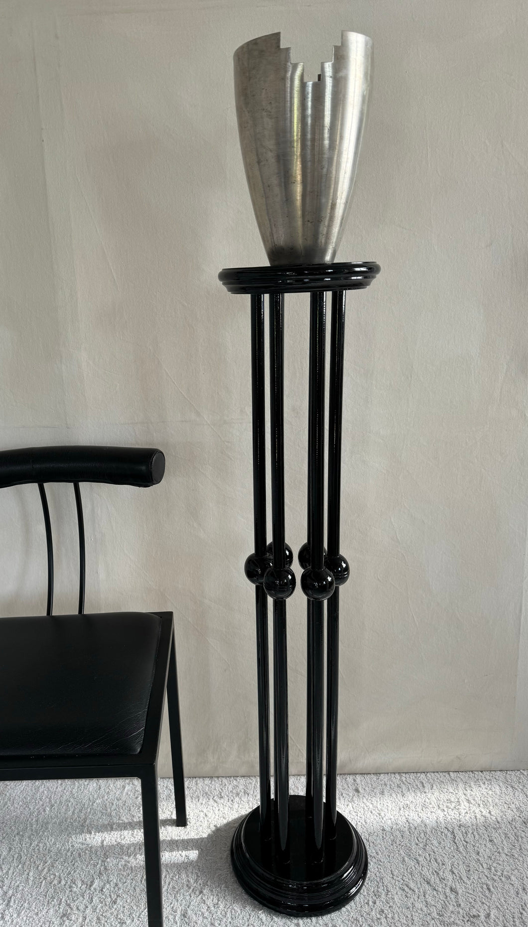 Black Lacquer Art Deco Pedestal