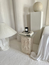 Lade das Bild in den Galerie-Viewer, Travertine Steel Sidetable
