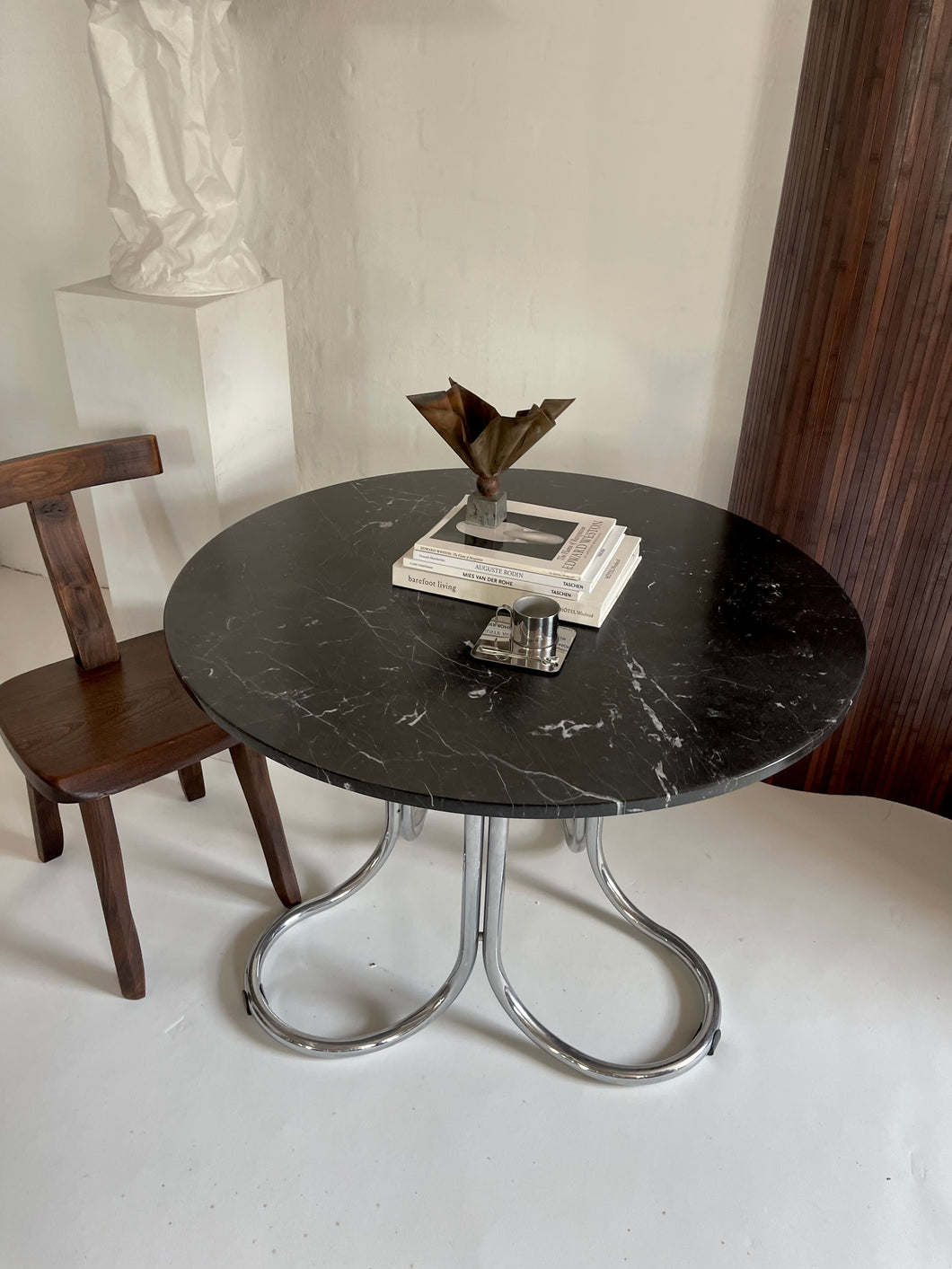 Postmodern Black Marble Dining Table
