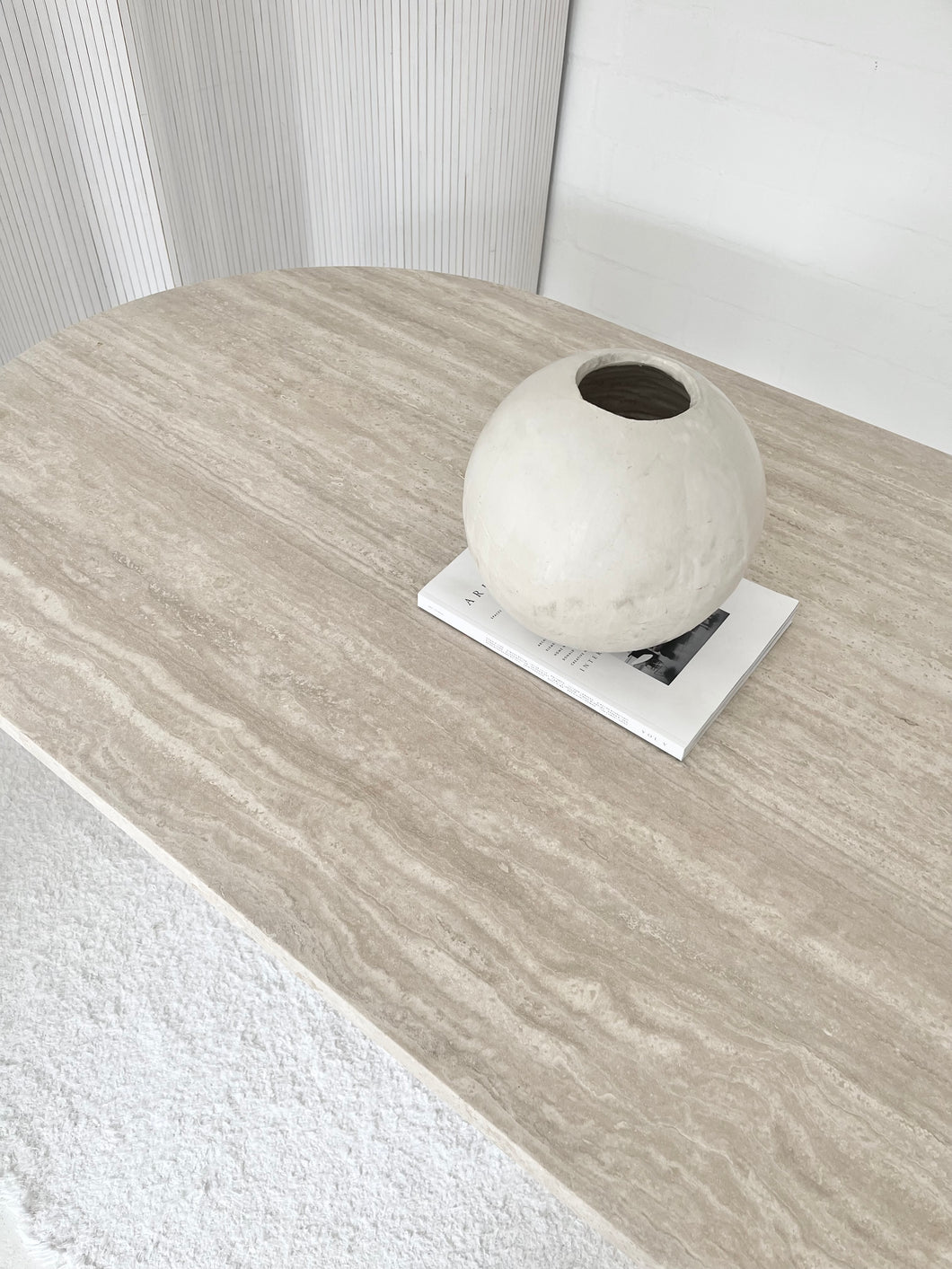 OVAL Travertine Dining Table