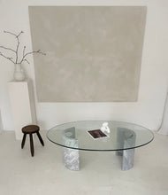 Lade das Bild in den Galerie-Viewer, Vintage marble glass coffee table oval
